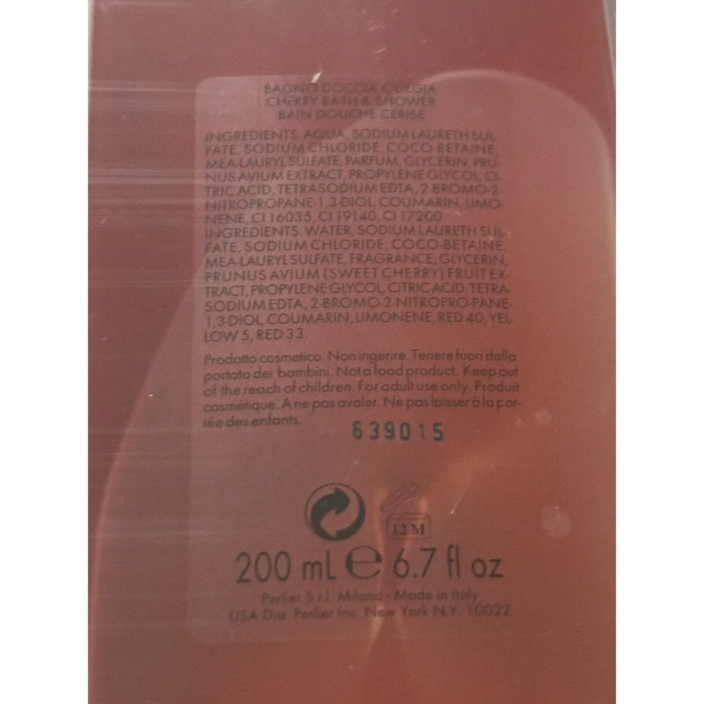 La Voglia Matta Cherry by Perlier 6.7 oz shower gel + 6.7 oz milk BRAND NEW